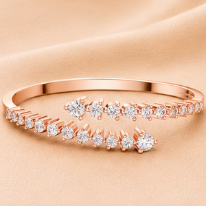 Pulsera de Diamantes Chapada en Oro Rosa de 14 Quilates, Corte Brillante, Diamantes Naturales, Estilo Moderno, Regalo de Joyería para Boda, VVS1-VVS2 - Product Image 1