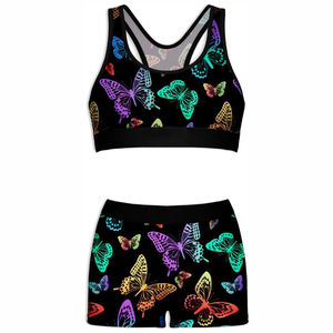 Conjunto de Shorts de Yoga para Mujer de Alta Calidad, 2 Piezas, Diseño Único con Estampado Medio, Shorts de Gimnasio de Tela Suave, Transpirable, Ligero, Tallas Grandes - Product Image 1