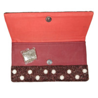 Pochette de soirée portable en tissu de coton perlé de luxe, sac à main de créateur fait main pour mariage et fête, pochette de mariée de haute qualité