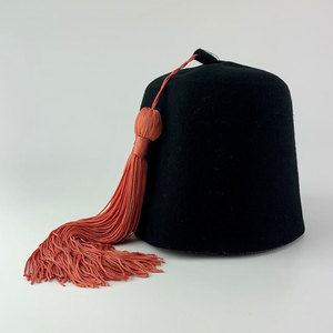 Sombrero Fez Negro con Bordado GhazzeH y Parche Vikingo, Borla Roja, Gorro Étnico Unisex para Adultos, Estilo Casual de Invierno - Product Image 2