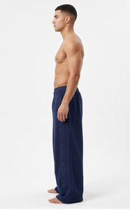 Customized Embossed Side Printed Wide Leg Sweatpants Men Winter Wear Loose Fit Heavyweight <b>Trouser</b> <b>Elastic</b> <b>Waist</b> Cotton Pants - Product Image 4