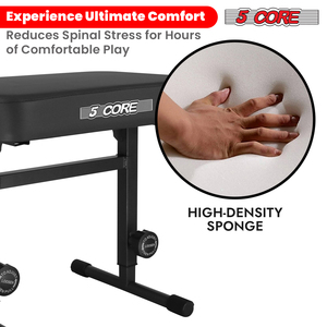 5 Core PU Leather & Metal Keyboard Bench 3" Padded Cushioned Piano <b>Stool</b> <b>Height</b> <b>Adjustable</b> Guitar Seat Folding Portable - Product Image 5