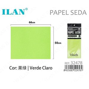 Carta velina Ilan 50x66 cm verde mela per lavori manuali e confezioni regalo - Product Image 3