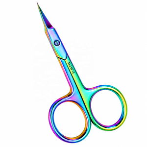 Ciseaux à cuticules MJW Rainbow en acier inoxydable, pointe précise, revêtement titane, outil de manucure et pédicure, usage domestique - Product Image 2