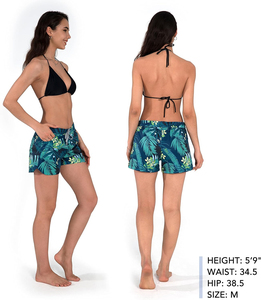Shorts de plage pour femmes sur mesure, respirants, à séchage rapide, coupe-vent, 100% polyester, couleur unie, motif personnalisé, shorts décontractés - Product Image 3