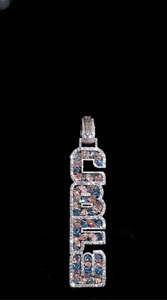 Pendentif personnalisé avec initiale en moissanite, plaqué or rose rhodié 14k/18k, bijoux hip-hop unisexe en provenance d'Inde - Product Image 3