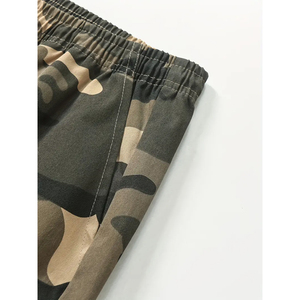 Baggy Cargo Sweatpants Men Multi Pocket Fleece Joggers Oversized Streetwear Cotton Custom Logo Pants OEM camo - Product Image 6