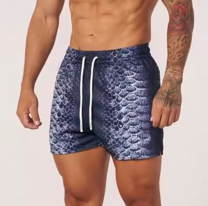 กางเกงขาสั้นตาข่ายแบบใหม่สำหรับผู้ชาย กางเกงขาสั้นตาข่ายตะเข็บภายใน ระบายอากาศได้ดี ลายงู กางเกงขาสั้นตาข่ายผู้ชาย - Product Image 3