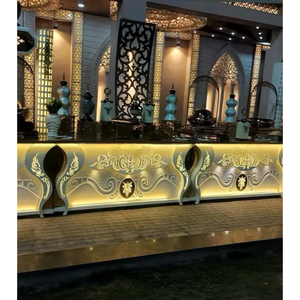 Mostrador de buffet con elegantes diseños florales retroiluminados y decorativos - Product Image 1