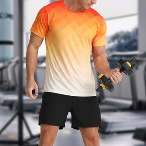 T-shirts décontractés pour hommes, coupe régulière, en maille respirante, style hip-hop streetwear, personnalisables, à épaules tombantes, pour la gym et l'entraînement - Product Image 2