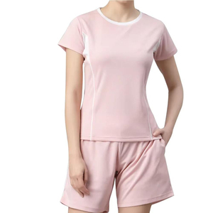 Conjunto de Verano de 2 Piezas de Algodón/Poliéster, Informal y Moderno, para Mujer, Ligero, Transpirable, para Hacer Ejercicio, Camiseta de Punto, Novedad 2026 - Product Image 1