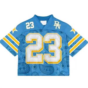 Último Diseño Personalizado de Camiseta Deportiva con Cuello en V, Transpirable, de Secado Rápido, 100% Poliéster, Talla Grande - Product Image 6