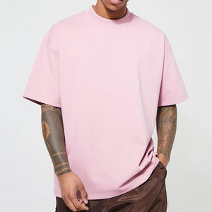 Men's 100% Cotton Oversize <b>Drop</b> Shoulder T-Shirt Crew Neck Blank Streetwear Heavyweight T shirt for Men Custom Print T Shirt - Product Image 5