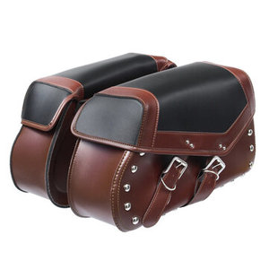 Sacoche de moto en cuir véritable faite à la main, 2 sacoches latérales, écologiques, capacité 50-70L, personnalisables ROYAL SPORTS - Product Image 1