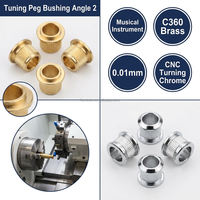 Pièces de quincaillerie OEM pour guitare acoustique et électrique, en laiton C360 chromé, usinées CNC, avec bague de cheville de réglage à bride