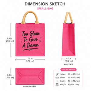 Sac cadeau en jute rose personnalisé, petit format, écologique, mini sac fourre-tout réutilisable, emballage cadeau, vente en gros - Product Image 2