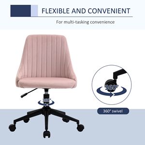 Sedia da Ufficio Girevole in Velluto con Schienale Medio, Design a Conchiglia, Ergonomica e Confortevole, con Poggiatesta Regolabile, Sedia Direzionale per Casa e Ufficio - Product Image 6