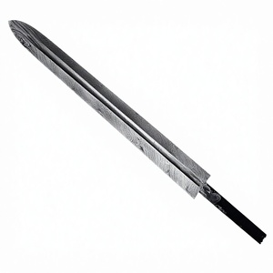 Cuchillos de camping de acero de Damasco de grado industrial de venta caliente con hojas en bruto de punta caída y mango de madera, forjados, personalización OEM/ODM - Product Image 6