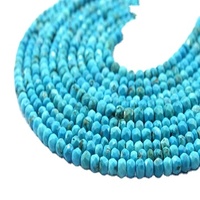 Magnifiques perles rondes facettées en turquoise de qualité AAA, 4-5 mm, brin de 13 pouces de long, certifiées par un tiers, pour la fabrication de bijoux