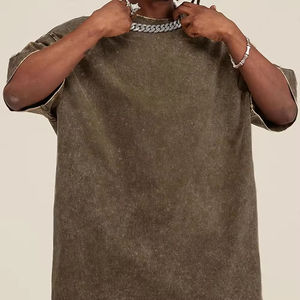 เสื้อยืดสตรีทแวร์ลายกราฟิกแบบฟอกสี ไซส์ใหญ่ เสื้อผ้าผู้ชาย เสื้อยืดคอกลมผู้ชาย ฟิตเนส วินเทจ โอเวอร์ไซส์ - Product Image 2