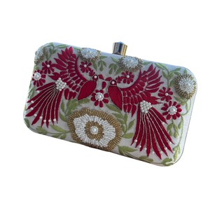 Top Quality Luxury Round Clutch Bag with Pearl and Stone Embellishment for Women Evening Party <b>Handbag</b> Available For Sale - Product Image 2