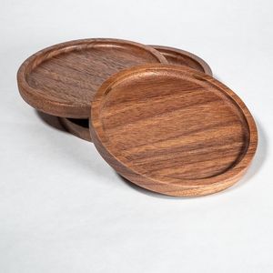 Ensemble de sous-verres carrés en bois de luxe pour tasses à thé, à café, verres – Protection élégante de table, article décoratif, cadeau - Product Image 1