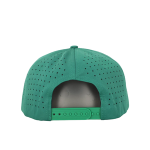 Gorra deportiva y de golf de 5 paneles bordada personalizada Sombrero de poliéster de alta calidad con agujeros cortados con láser Embellecedor de cuerda y parche tejido - Product Image 4