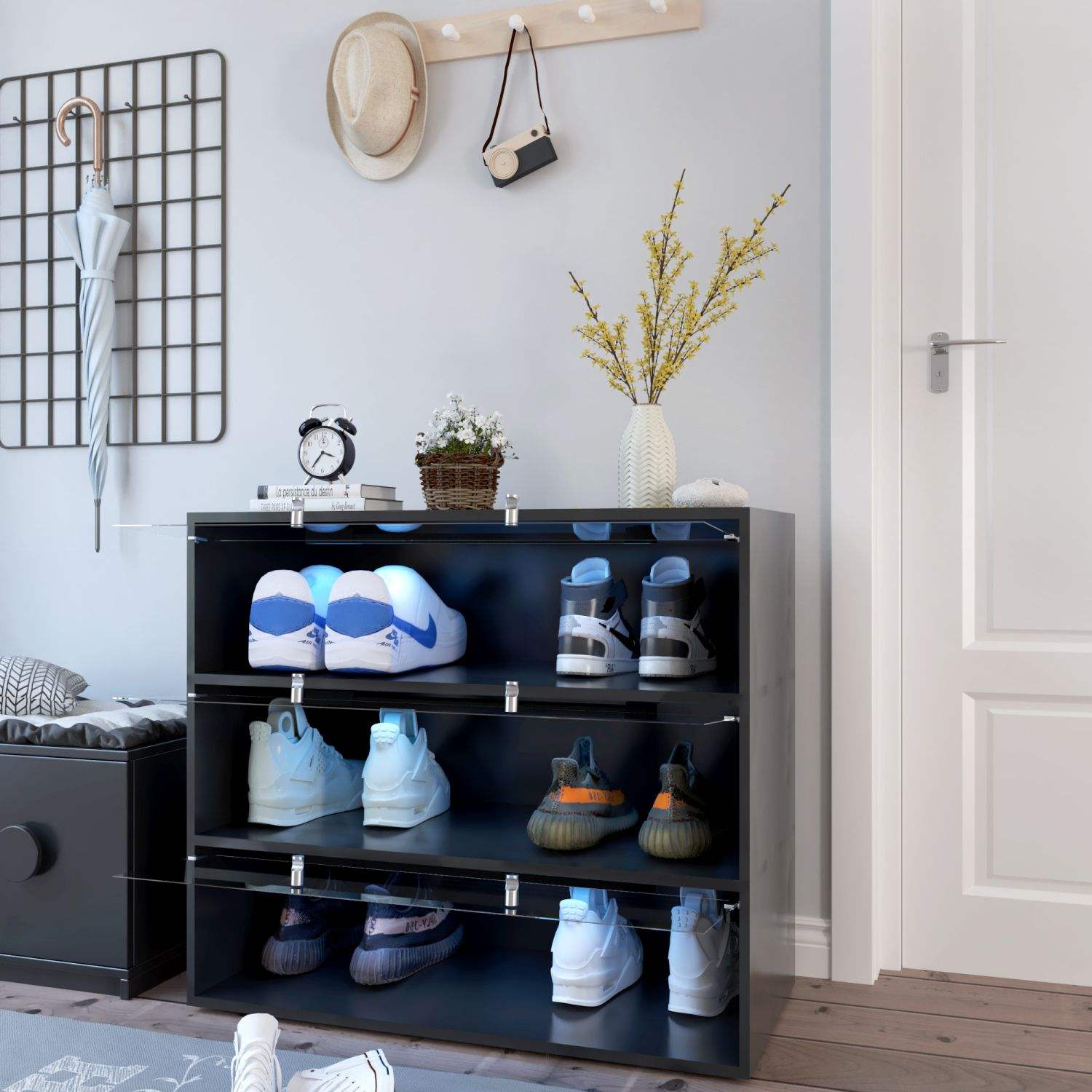 Shoe Cabinet with Glass Door Stylish Storage Solutions