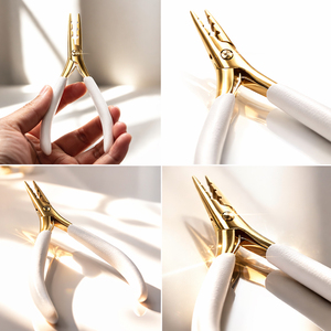Pinzas Profesionales de Acero Inoxidable con 3 Orificios para Extensiones de Cabello, Herramienta para Aplicar y Remover Anillos Micro Nano, para Uso en Salón - Product Image 3