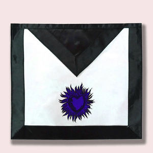 Juego de delantales de oficial del Rito de York, delantales masónicos de cuero hechos a mano, delantales masónicos clásicos de algodón blanco - Product Image 5