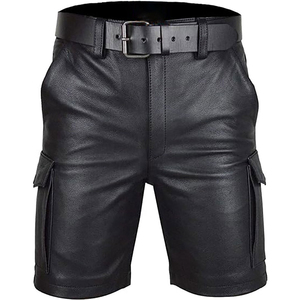 Shorts de sport en cuir satiné pour homme, taille haute élastique, écologiques, élégants, confortables, durables, respirants et coupe-vent - Product Image 1
