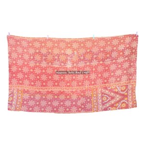 Multiple Pattern Reversible Kantha Quilt For Home And Hotel Indian Reversible Hand <b>Stitched</b> Heavy <b>Throw</b> Old Sari Blanket Patch - Product Image 5