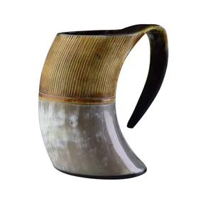 Mug classique artisanal en corne naturelle |   Chope à bière écologique de 7 pouces - Product Image 2