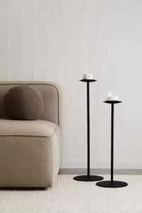 Portavelas Rectangular de Metal Negro con Base de Madera para Decoración del Hogar - Product Image 3