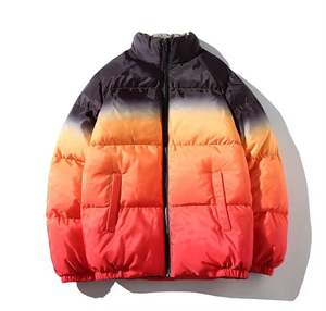 Latest Design Men Winter Puffer <b>Jacket</b> Reversible custom Pattern Stand Collar <b>Hooded</b> Windproof Stylish sports <b>jacket</b> - Product Image 5