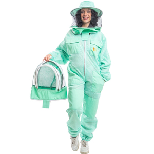 Combinaison d'apiculture à double voile, voile en maille ventilée à 3 couches et voile rond, poignets élastiques, plusieurs poches, avec options OEM ODM - Product Image 6