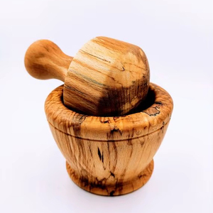 Juego de Mortero y Maja de Madera Compacto para Triturar Especias a Diario y Uso Tradicional en la Cocina del Hogar - Product Image 1