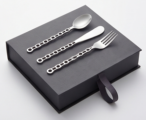 Elegant Stainless Steel Cutlery Set With Chain Handle Design Minimalist Style For Home Kitchen <b>Camping</b> And Restaurant Use - Product Image 6