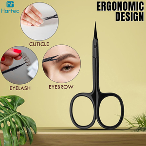 Buen Proveedor, Nuevo Producto de Moda, Tijeras de Salón de Belleza Negras Mate, Tijeras de Manicura Curvas de Acero Inoxidable con Mangos de Acero - Product Image 2