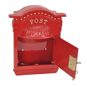 Buzón rústico ER II rojo para el hogar, precio al por mayor, buzón hecho a mano, buzón de pared decorativo, personalización OEM. - Product Image 3