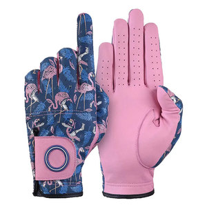 Pink PU Leather Golf <b>Glove</b> for Women Left Hand Breathable Sublimation Print Sports <b>Glove</b> Non-Slip <b>Gloves</b> - Product Image 3