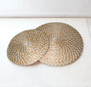Classic Eco-Friendly <b>Round</b> Seagrass <b>Placemats</b> Elaborate Weave for Artistic Home Environments International Export Deal - Product Image 1