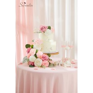Combinazione di Rose Rosa Pallido e Bianche per Bouquet da Sposa Fai-da-Te e Decorazione Torte, Fiori Artificiali in Seta di Artistic - Product Image 5