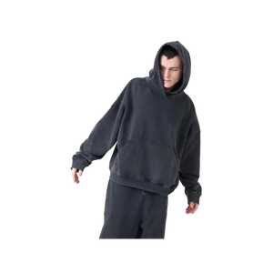 Sweat-shirt à capuche surdimensionné personnalisé en coton 100% de haute qualité, 500 g/m², à épaules tombantes, sans couture, respirant, pour le yoga et le sport - Product Image 5