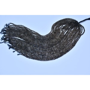 Cuentas de Cuarzo Ahumado Rondelle de 8mm de Alta Calidad, Corte Liso para la Fabricación de Joyas - Venta al por Mayor desde Jaipur, India - Product Image 1