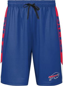 Pantalones Cortos Deportivos de Malla Azul Rey de los Buffalo Bills con Franjas Laterales Rojas y Logotipo del Equipo, en Poliéster Resistente - Product Image 2