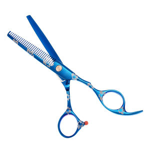 Ciseaux de coiffure de barbier bleu de haute qualité meilleure poignée en céramique coupe de cheveux de beauté et cisailles de mise en forme - Product Image 4