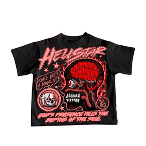 เสื้อยืดแขนสั้นสีดำสำหรับผู้ชาย ลายหัวกะโหลก พิมพ์ลายด้านหลัง คอกลม ทรงปกติ ผ้าฝ้าย 100% ไม่หด 220 กรัม สไตล์พังก์ - Product Image 3