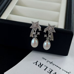 Pendientes de Hada Brillantes con Forma de Cometa y Meteorito para Mujer, Estrella Pentagonal con Incrustaciones de Circonita, Pendientes Colgantes de Moda de una Sola Pieza, Personalidad - Product Image 4