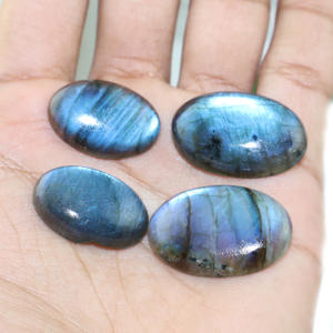 Piedra preciosa natural de labradorita, cabujón de forma ovalada, todos los tamaños, piedra suelta para fabricación de joyas, suministro al por mayor, fabricante a granel. - Product Image 4